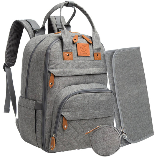 KeaBabies Rove Diaper Backpack: Classic Gray