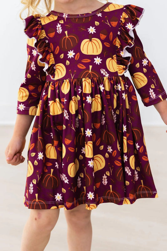 Pumpkin Patch Ruffle Twirl Dress