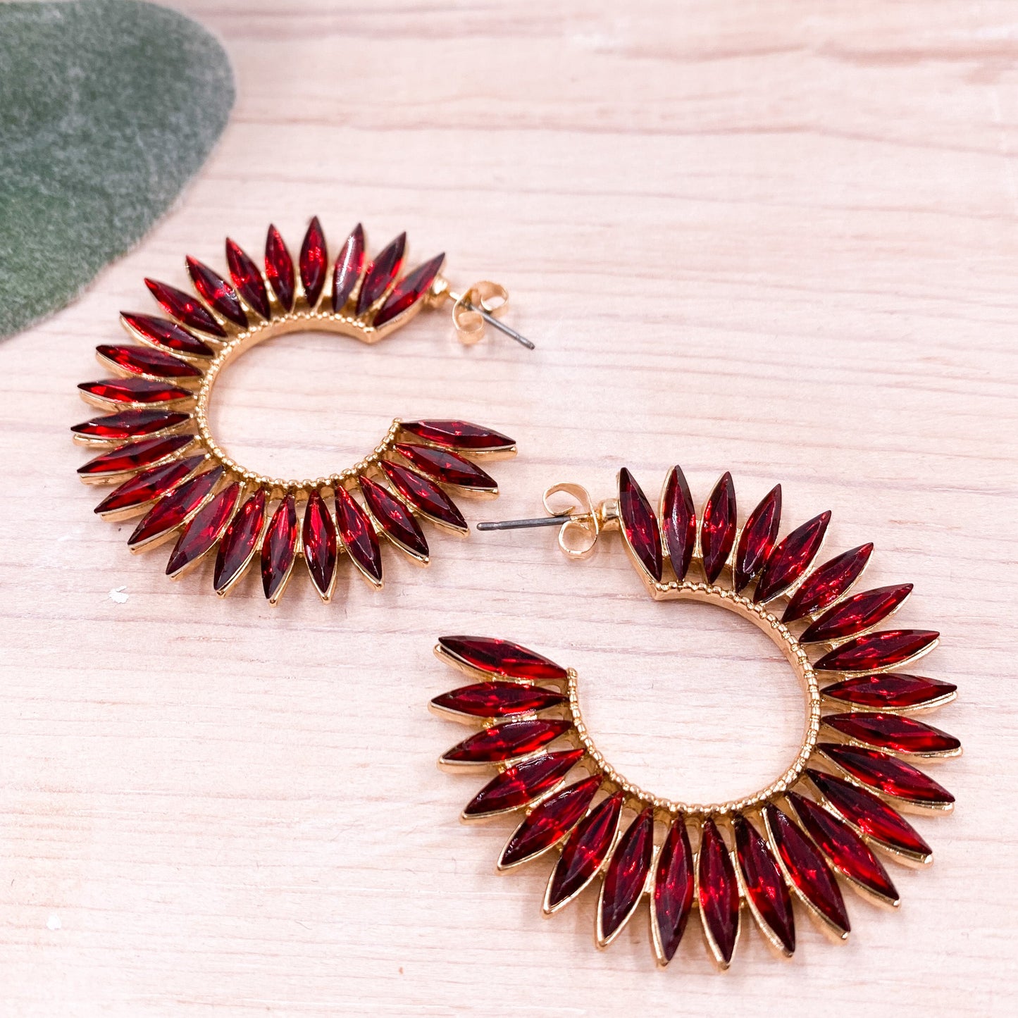 Spike Earrings - Red