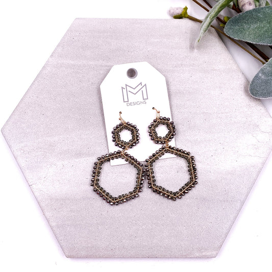 Hex Earrings - Taupe