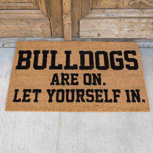 Bulldogs Are On Coir Doormat   Natural/Black   30x18