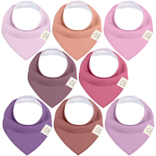 8-pack Baby Bandana Bibs for Girls and Boys: Lilac