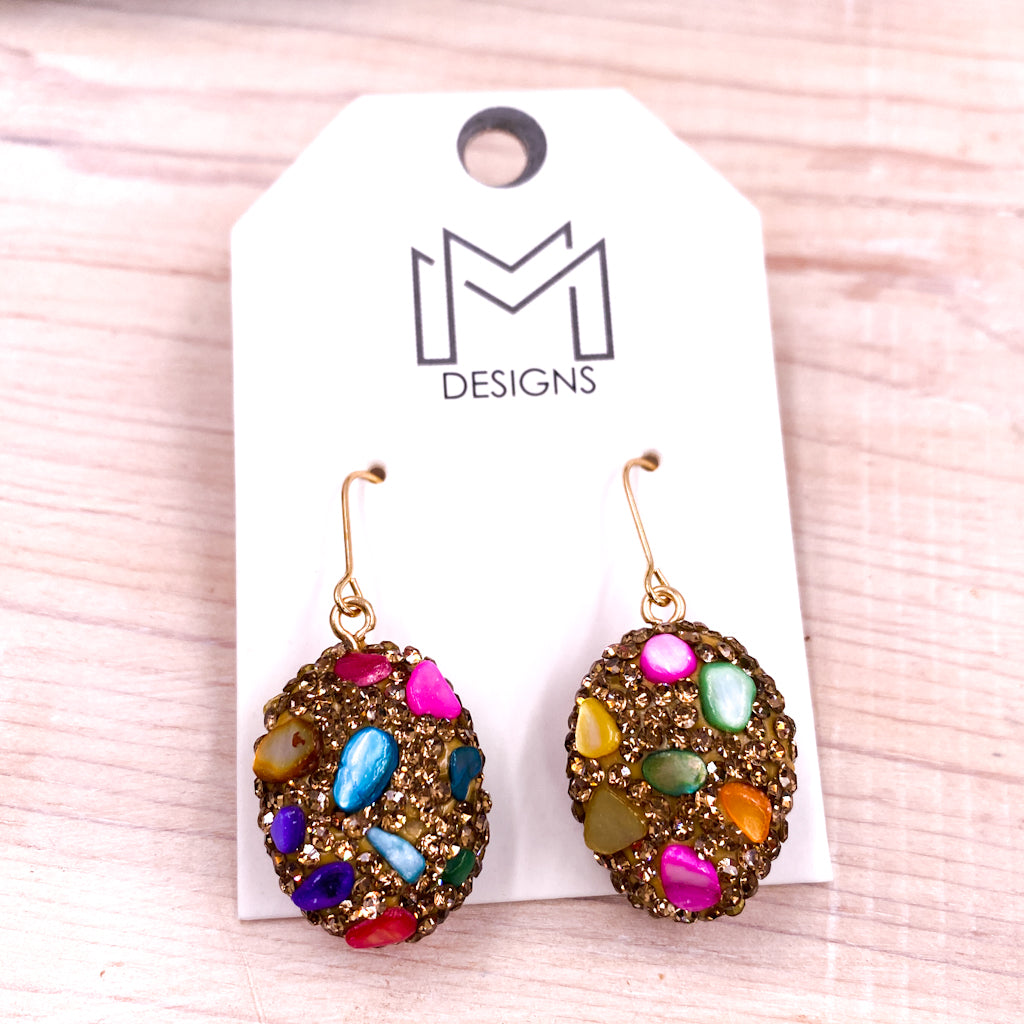 Golden Nugget Earrings - Bright Multi